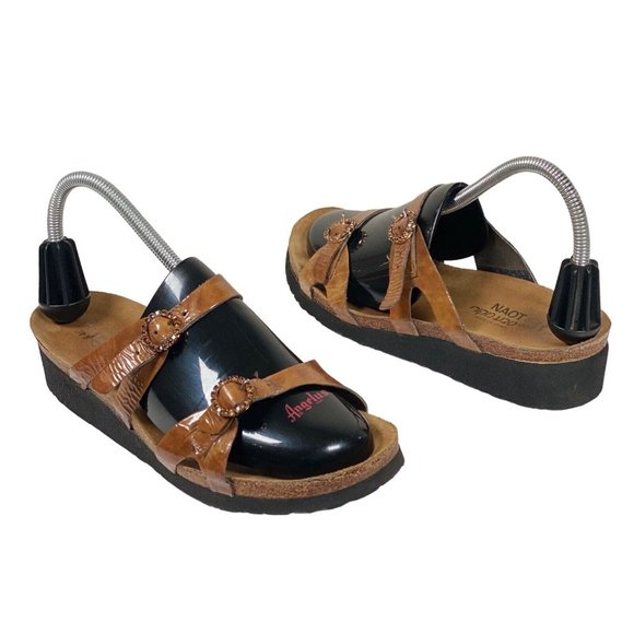NAOT Women's Shoes Sandals Brown Rhinestone Buckle Women's Size 40 - US‎ 9 - Picture 1 of 14